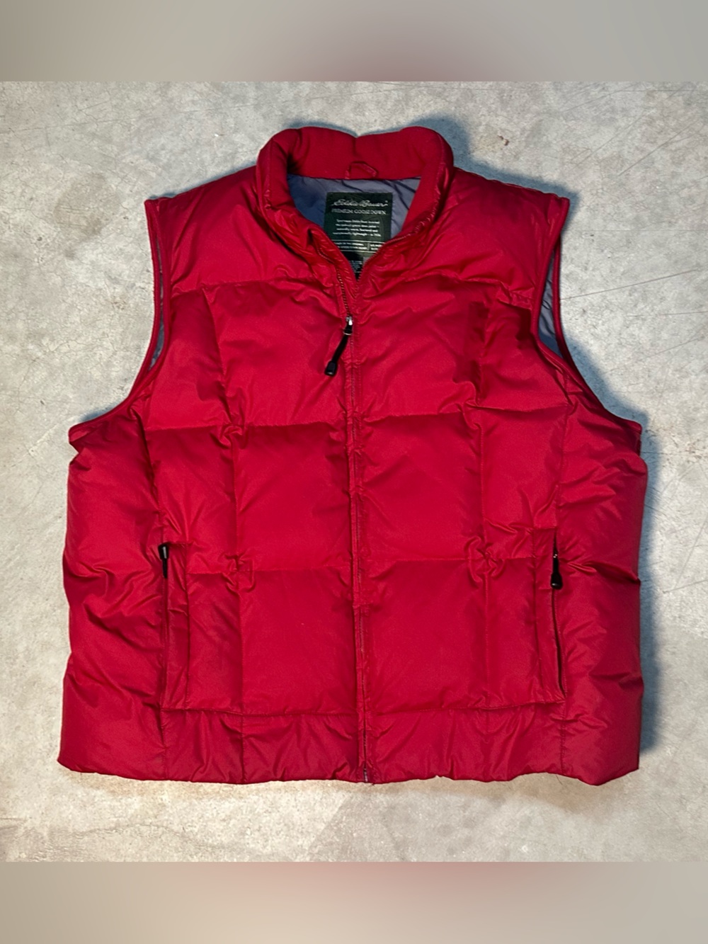 Eddie Bauer Premium Goose Down Puffer Vest Mens XL Vintage 90s Full Zip